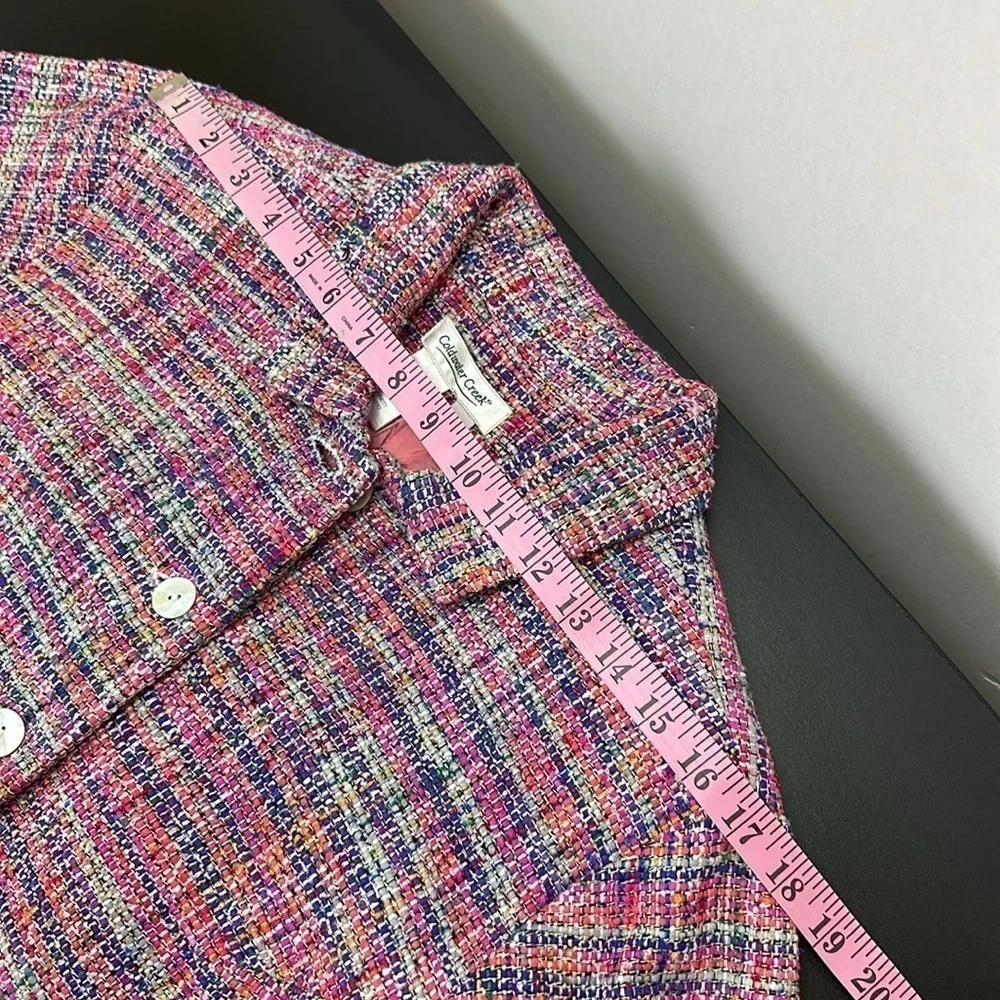 Vintage Coldwater‎ Creek Rainbow Weave Silk Blend Jewel Boucle Jacket Blazer 14P